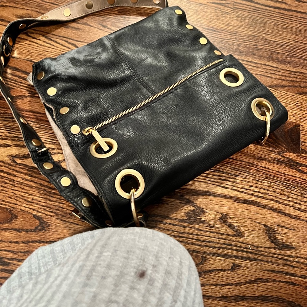 Hammitt crossbody leather tan/ black interchangeable with gold grommets